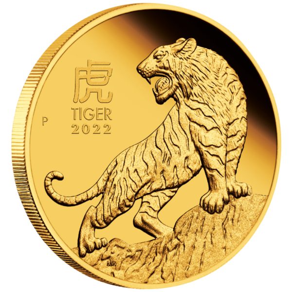 Numismatik Gold Lunar Tiger PP Perth 1oz VS side