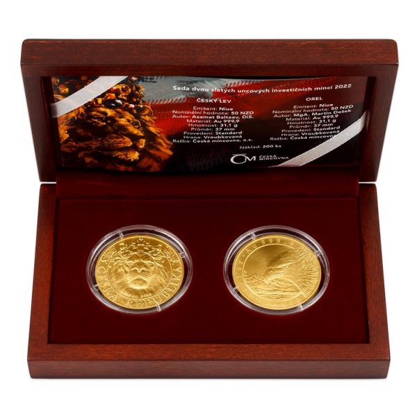 Numismatik Gold Set Eagle Lion 1oz 2022 Etui open