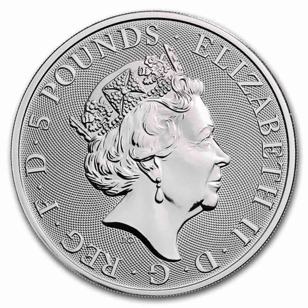 Queens Beast Yale 2 troy ounce zilveren munt 2019 2