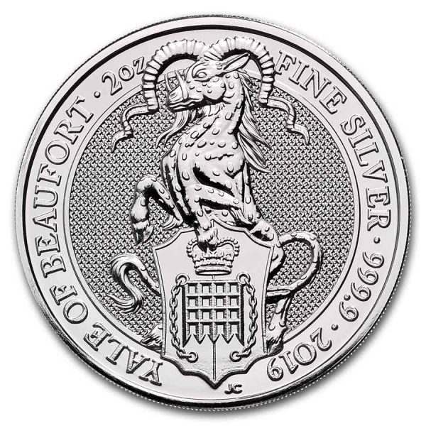 Queens Beast Yale 2 troy ounce zilveren munt 2019