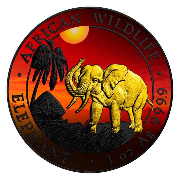 Somalia African Elephant Ruthenium 1 troy ounce zilveren munt 2017 3