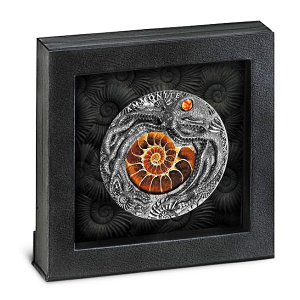 ammonite box 2oz collectible silver coin