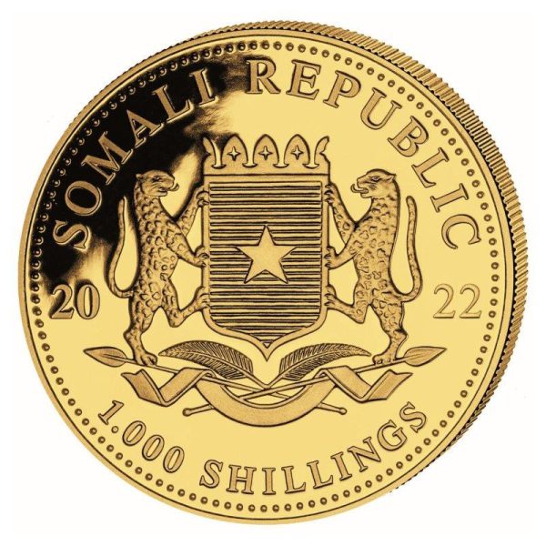 gold 1 oz elephant 2022 somalia 1 000 shillings privy tiger 3