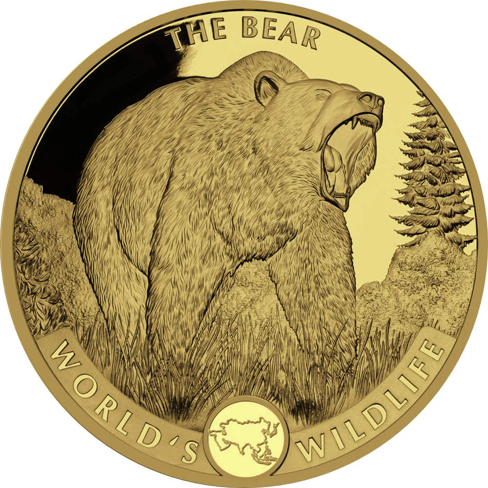 kongo worlds wildlife 4 2022 bear 1 oz gold the bear