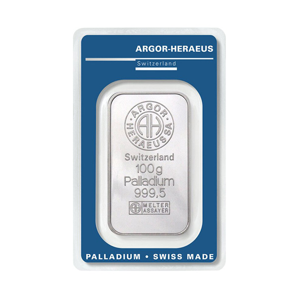 palladium baar hereaus 100 gram