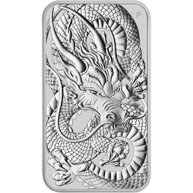 perth mint 1 oz silver rectangle dragon 1 bar 2021