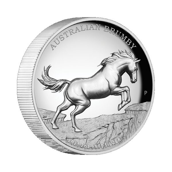 perth mint australian brumby 2021 2oz silver proof high relief coin 3