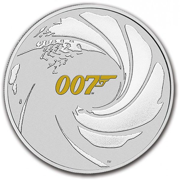 perth mint james bond 007 2021 1oz silver bullion coin 1 gilded