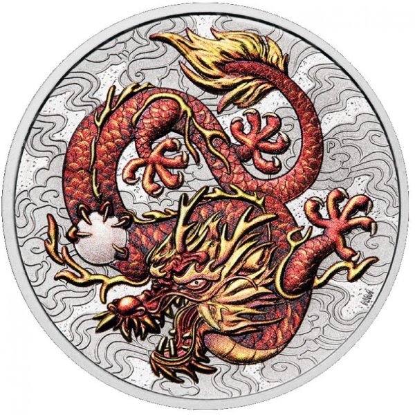 pm 1 oz silver red dragon 2021 1 bu chinese myths legends