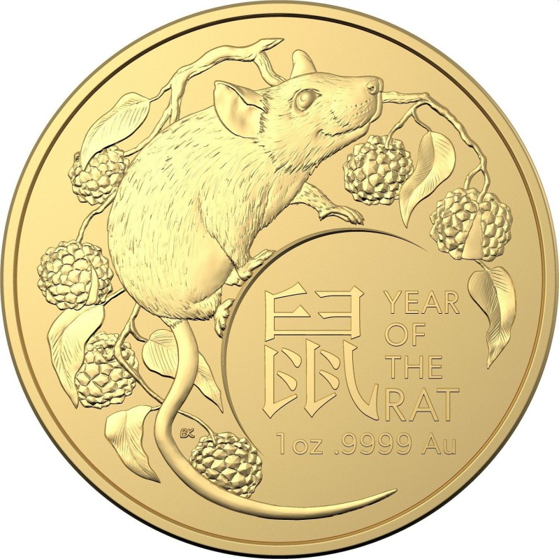 ram 1 oz gold lunar rat 2020 100 australia