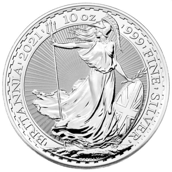 uk 10 oz silver britannia 2021 bu 10