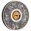 0 01 2021 Rotating Ox 1oz Silver Antiqued Coin OnEdge HighRes