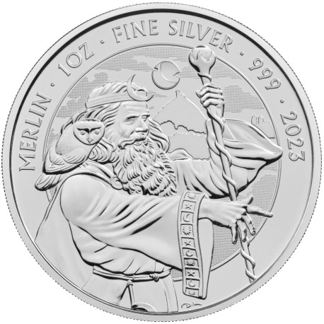 1 oz silver myths legends 2023 1 bu merlin