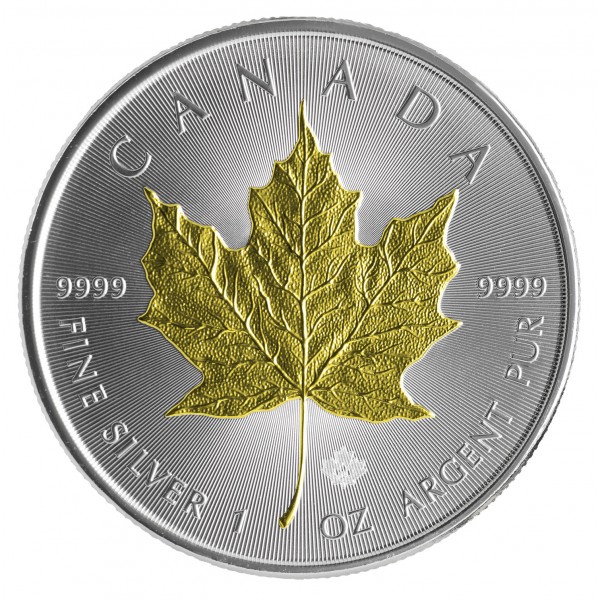 2021 1oz canadian zilver maple leaf gold gilded coin reverse 4 3