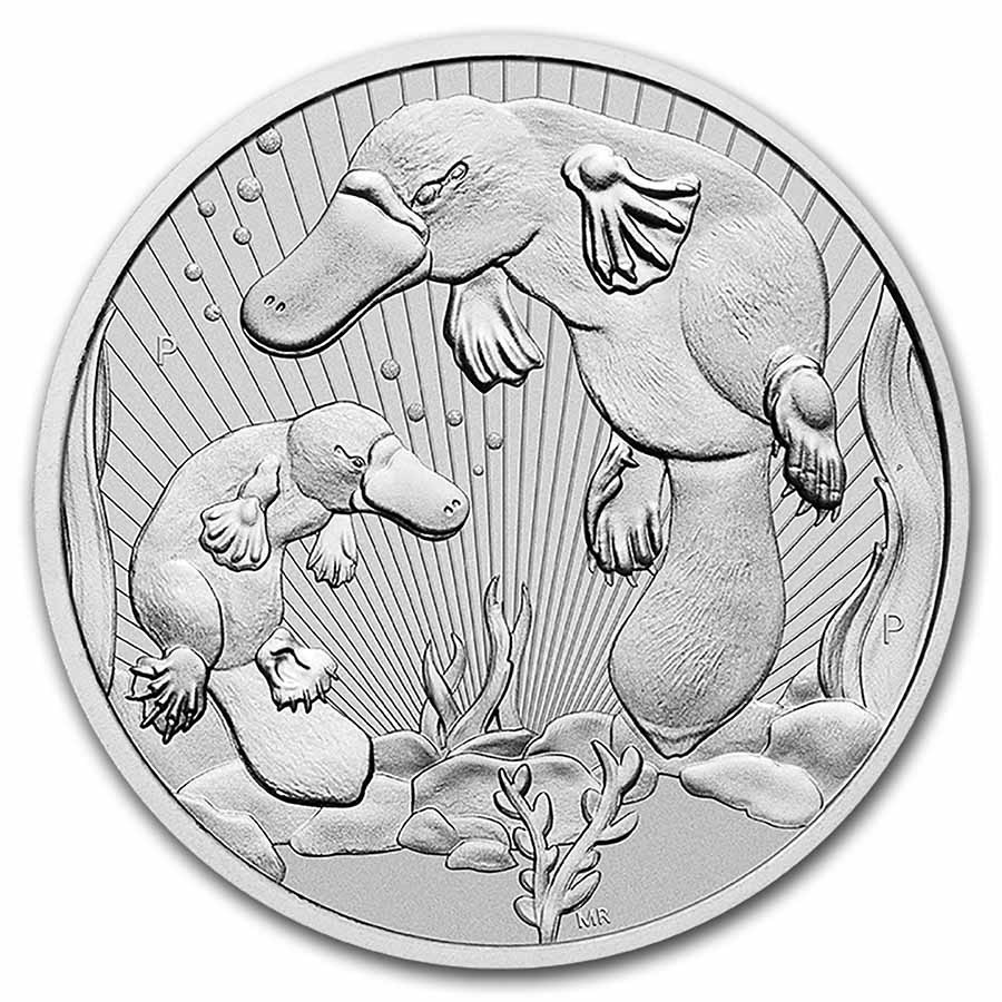 2021 australia 10 oz silver platypus bu piedfort 232074 slab