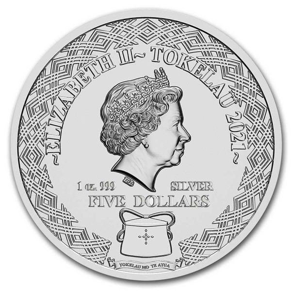 2021 tokelau 1 oz silver 5 zodiac series aquarius bu 224040 rev