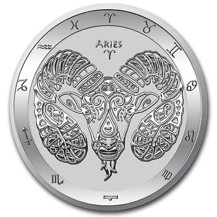 2021 tokelau 1 oz silver 5 zodiac series aries bu 224042 obv