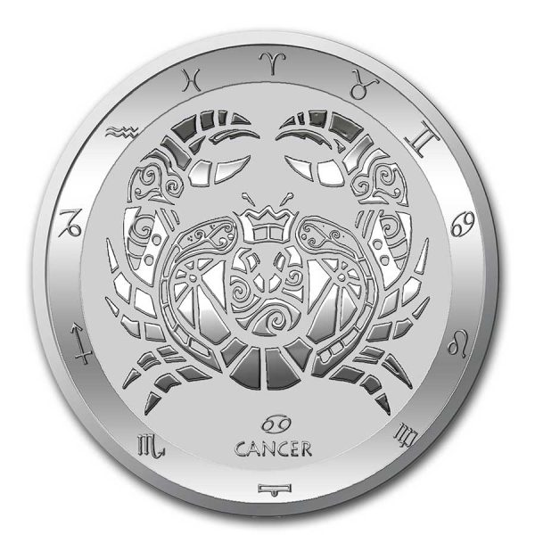 2021 tokelau 1 oz silver 5 zodiac series cancer bu 224046 obv