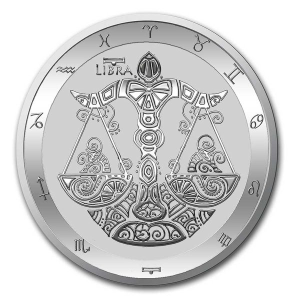 2021 tokelau 1 oz silver 5 zodiac series libra bu 224822 obv