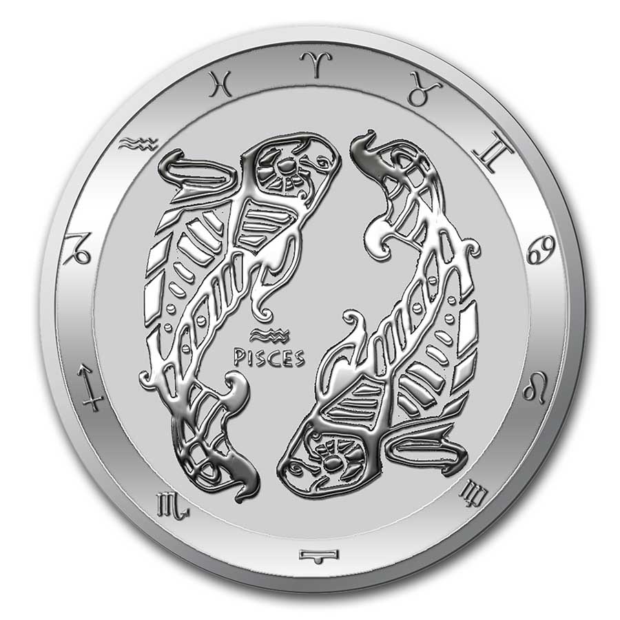 2021 tokelau 1 oz silver 5 zodiac series pisces bu 224830 obv