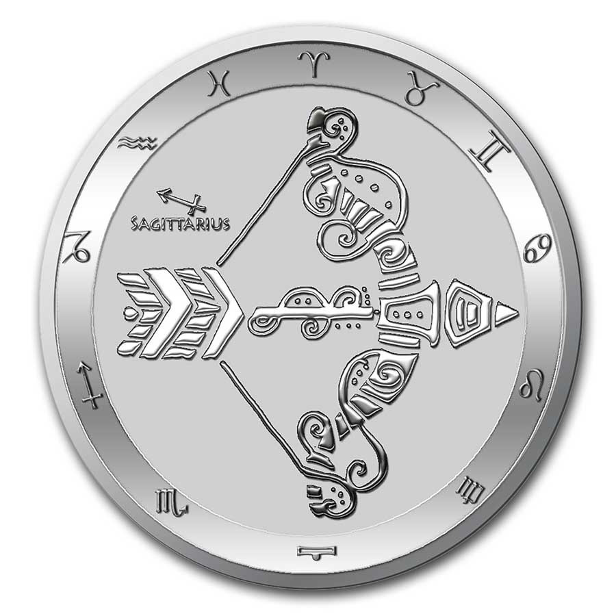 2021 tokelau 1 oz silver 5 zodiac series sagittarius bu 224834 obv