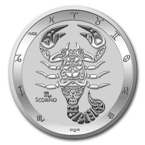 2021 tokelau 1 oz silver 5 zodiac series scorpio bu 224882 obv