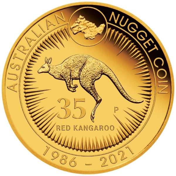Kangaroo Nugget 35th Anniversary 2 troy ounce gouden munt 2021 2