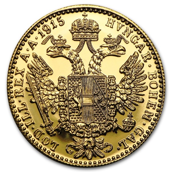 austria gold modern restrike ducat coin back