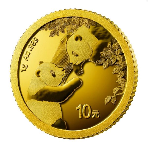 gold china panda 1 gr 2023 yuan 10