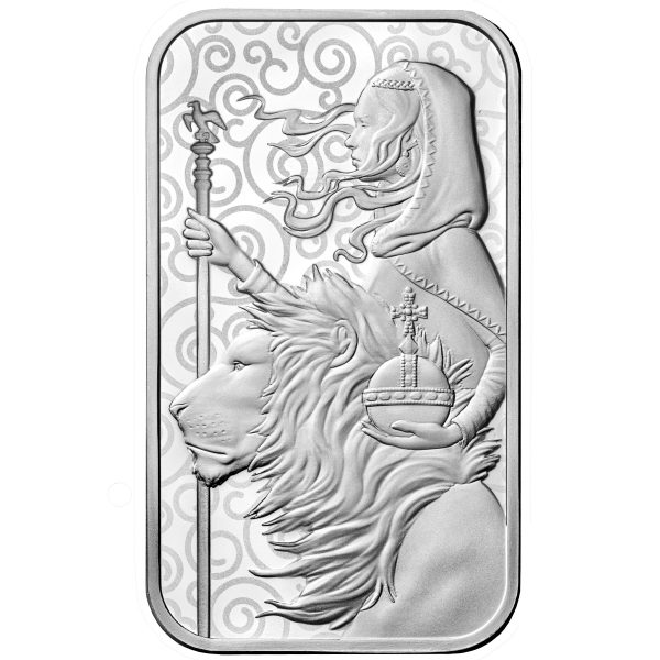 una the lion minted 1oz silver bar side 1