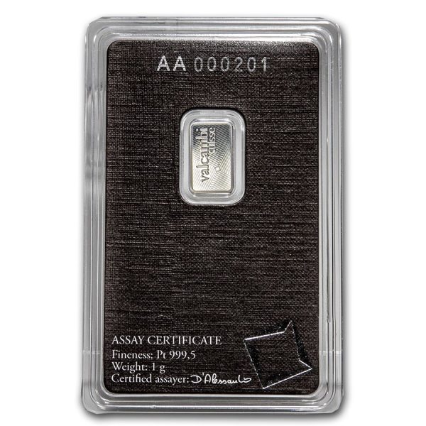 Valcambi 1 gram platina baar - Afbeelding 2