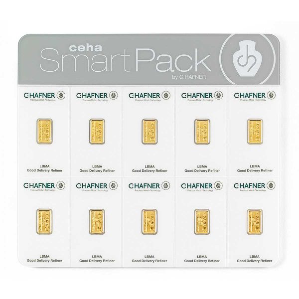 C.Hafner 10x1 gram Smartpack goudbaar