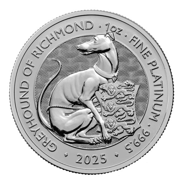 Tudor Beasts Greyhound of Richmond 1 troy ounce platina munt 2025