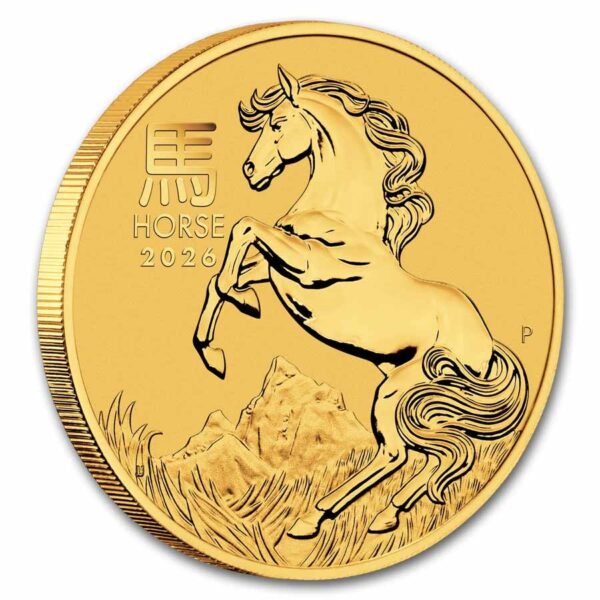 Lunar Series III Horse 1/2 troy ounce gouden munt 2025 - Afbeelding 3