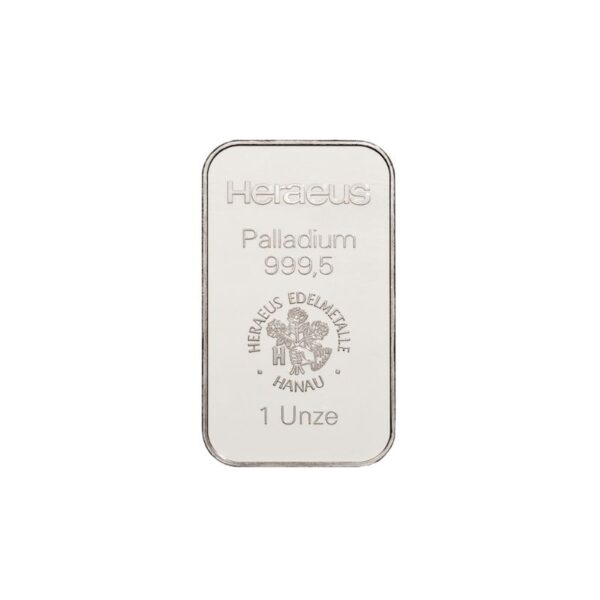 Heraeus 1 troy ounce palladium baar