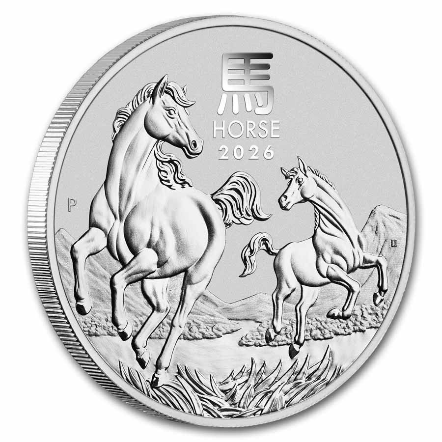 Lunar Series III Horse 1 troy ounce zilveren munt 2026 - Afbeelding 3