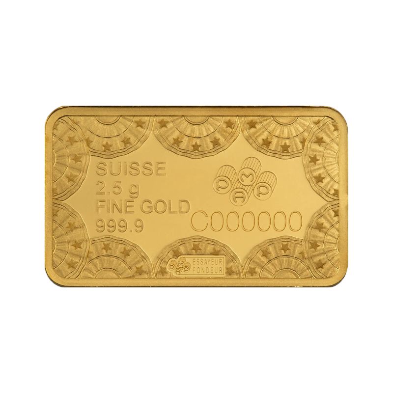 Pamp Suisse 2.5 gram 250th Anniversary of the United States Vintage goudbaar - Afbeelding 4